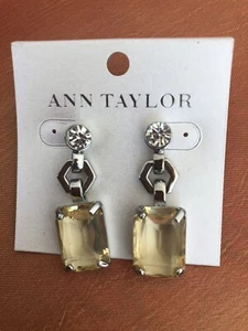 Ann Taylor Swarovski Crystals & Lucite Gold Plated Earrings - Picture 1 of 12
