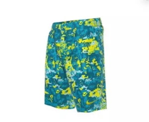 New Big Boy's Nike Swoosh Volley Swim Shorts, Digital Print Geometric Medium - Picture 1 of 6