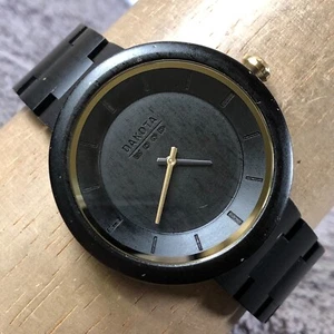 Dakota Men Fashion Black Sandalwood Bracelet Quartz Analog 41mm Watch 8 1/4" - Picture 1 of 11