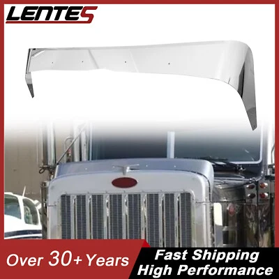New For Stainless Steel Shield Bug Deflector 1987-2007 Peterbilt 379 Long Hood Foto 1 de 4