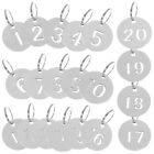  20 Pcs Stainless Steel Number Plate Key Tags with Labels Luggage