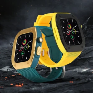 For Apple Watch Ultra 49mm Stainless Steel Bezel Silicone Case Bands 44/45mm Kit - Picture 1 of 70