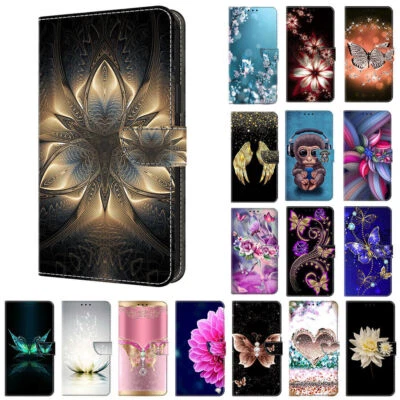 Painted Flip Card Wallet Phone Case For Samsung A10 A20E A31 A32 A40 A41 A11 A01 - Image 1 of 4