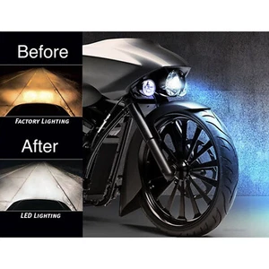6K 4000Lm H4 COB HID SMD LED White Headlight Motorcycle Light Bulb : Harley - Foto 1 di 12