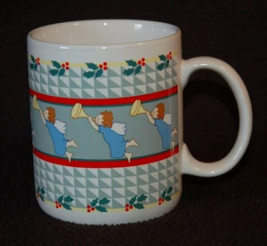 "TAZAS DE MENSAJE" 1988 Montaje ~ Angel Trumpters ~ Taza de vacaciones ~ En muy buen estado - Imagen 1 de 4