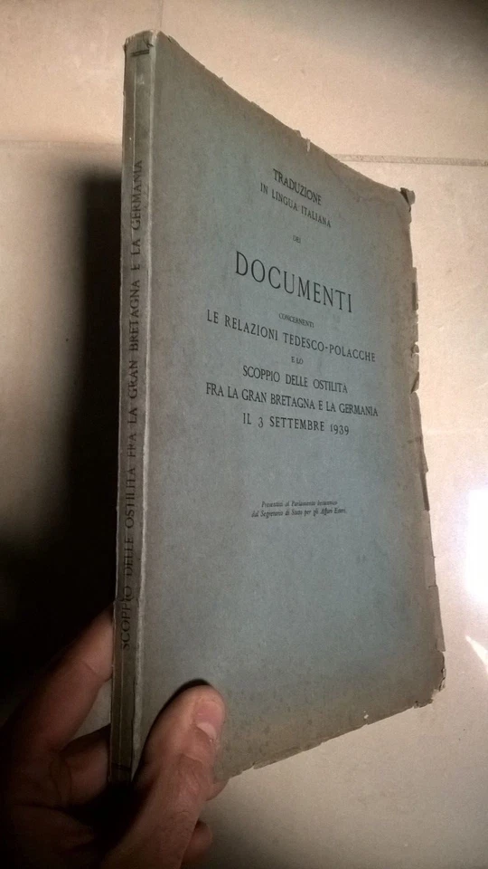 DOCUMENTI RELAZIONI TEDESCO POLACCHE OSTILITA' GRAN BRETAGNA GERMANIA 1939 - Immagine 1 di 1