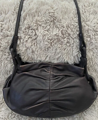 BANANA REPUBLIC Women’s VINTAGE PLEATED LEATHER HOBO SHOULDER Bag - Image 1 of 4