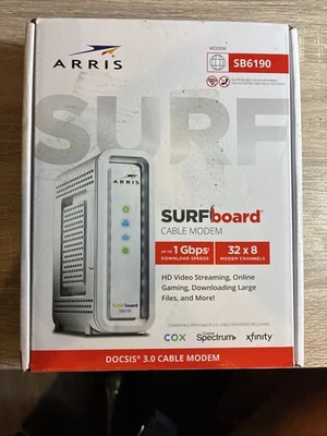 Arris SURFboard SB6190 DOCSIS 3.0 Cable Modem 1Gbps 32x8 Xfinity Cox Spectrum - Image 1 of 2