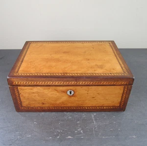 Antique Tunbridge Ware Marquetry Sewing/ Writing /Trinket Box with Lift Out Tray - Picture 1 of 15