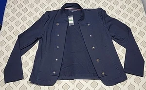 Tommy Hilfiger Military Band Style Jacke vorne offen Knöpfe blau Large Neu mit Etikett neu - Bild 1 von 6