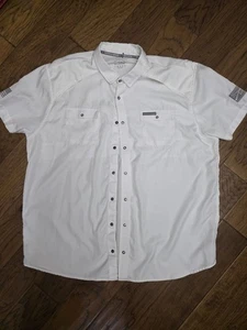 Grunt Style White Button Down Short Sleeve Sz 2xl - Picture 1 of 5