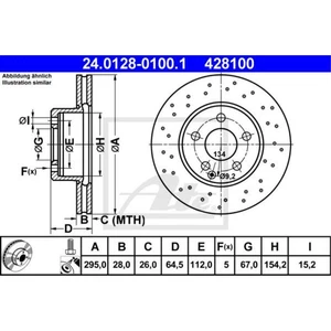 ATE 2x Disco de Freno Delantero Ø295 MM para Mercedes Benz Clase C T-Model S204 - Imagen 1 de 1