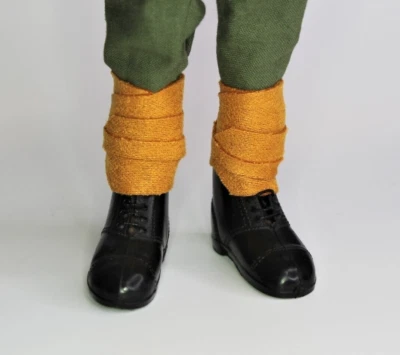 Vintage Action Man VAMAN Repro Para 3. Ausgabe Puttees Gold (nur ein Paar)