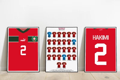 Affiches maillot Maroc Coupe du Monde 2022 - Photo 1/4