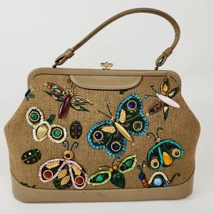 Bolso Soure Vintage Nueva York Joyas Lentejuelas Asa Superior Bolso Cartera Mariposa Caracol - Imagen 1 de 13