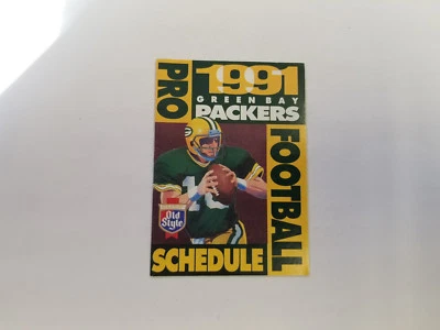 Green Bay Packers 1991 NFL Football Pocket Schedule - Old Style - Image 1 of 2