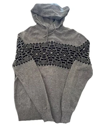 Y2K Grunge Skater Urban Pipeline Suéter com Capuz Masculino Grande Bronzeado E Preto Tamanho G - Imagem 1 de 3