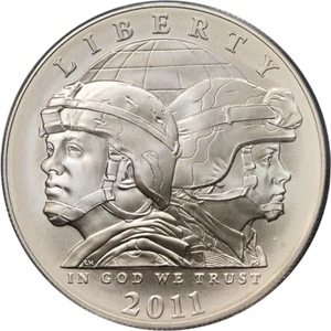 2011-S U.S. Army Commemorative Silver Dollar $1 ANACS MS70 - Picture 1 of 4