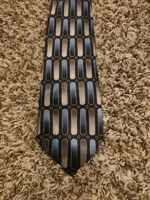 Corbata Giorgio Brutini Collezione para el cuello adulto hombre azul geométrica 100 % seda Foto 1 de 4