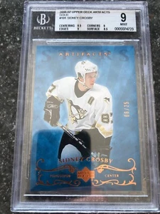 2006-07 UPPER DECK ARTIFACTS GOLD 6/25 SIDNEY CROSBY BGS 9 CARD #191 POP 1 - Picture 1 of 2