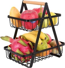 CARRELLO CESTO PORTATUTTO PORTA FRUTTA VERDURA 2 LIVELLI IN METALLO 69141 MJ2032