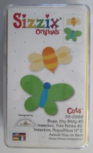 Sizzix Originals Bugs, Itty Bitty 38-0986 Butterfly Bee Yellow Medium - Picture 1 of 2