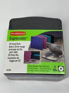 Rubbermaid Expressions 1996 CD paquetes de viaje 623M estuche de transporte paquete de 5 nuevo - Imagen 1 de 6