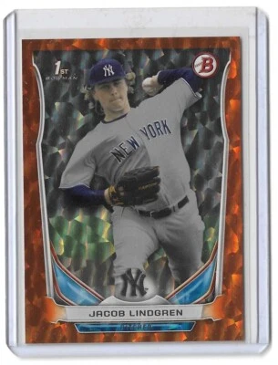 2014 Bowman  orange Ice Foil /25 Jacob Lindgren 1st DP53 Yankees - Image 1 of 2