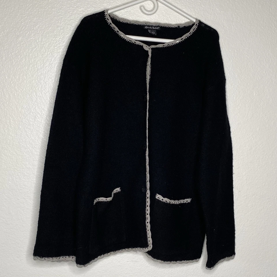 Cárdigan Suéter Alexandra Bartlett Para Mujer Negro Talla L Lana Clásico Foto 1 de 4