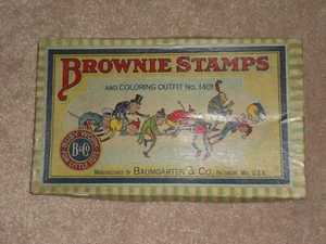 VINTAGE BAUMGARTEN & CO. BROWNIE BRIEFMARKEN & FARBOUTFIT NR. 1401 PALMER COX - Bild 1 von 11