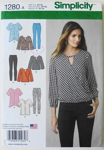 Simplicity 1280 Misses Leggings Tunics Tops Sewing Pattern Sz XS-XL - Picture 1 of 1