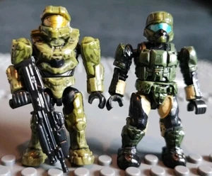Lote de paquete de figuras HALO x2 ODST Spartan Chief Green Mega Bloks Construx USMC - Imagen 1 de 2