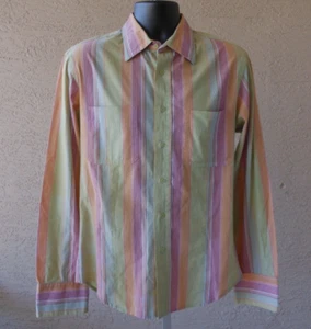 Calibre Mens Shirt Size S/M Button Up Casual Stripe Slim Fit - Picture 1 of 10