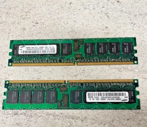 Pack of 2 Samsung 256MB PC2-3200R 1Rx8 DDR SDRAM CL2.5 Memory Module RAM Storage - Picture 1 of 2