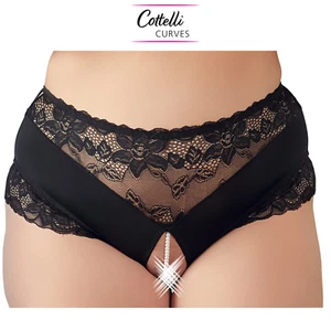Cottelli Curves Sexy Unterhose mit Perlenkette auf offenem Pferd aus Spitze - Bild 1 von 11