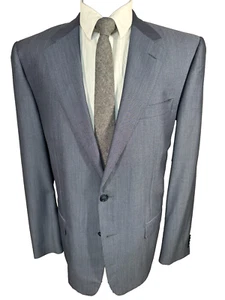 CORNELIANI Mens Blue Stripe ITALIAN-MADE Wool Sport Coat Blazer Jacket SIZE 42L - Picture 1 of 12