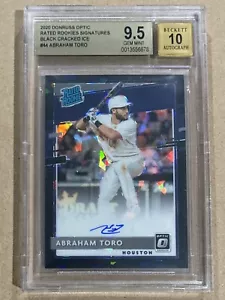 2020 Donruss Optic Abraham Toro RC BGS 9.5 w/10 Auto Black Cracked Ice Prizm /25 - Picture 1 of 2