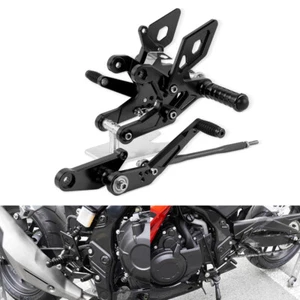 Nero pedane arretrate regolabili rearset per HONDA CBR500R CBR400R CB500F CB400F - Picture 1 of 8