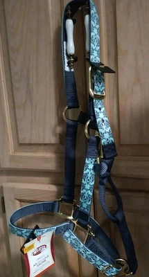 Weaver Leather Adjustable Patterned Nylon Horse Halter, Large,Demask 35-6786-P14 - Image 1 of 4