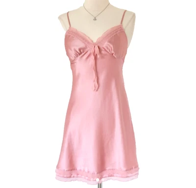 Vestido sin Mangas Vintage Victoria Secret Satén Cami Top M Babydoll Coqueta Lencería Foto 1 de 4