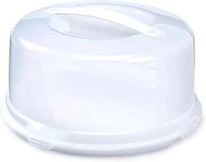 Large Round Cake Storage Carrier Box Container Clear Lockable Lid Cover Colour - Picture 1 of 2