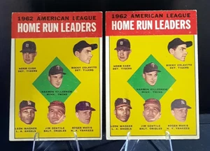 1963 A.L. Home Run Leaders 2 Card Lot-Roger Maris/Harmon killebrew/Norm Cash - Picture 1 of 2