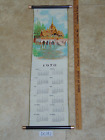 Vintage 1970 Calendar Roll Asian Vietnam GI Bought Temple Scene Water Movie Prop