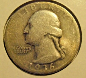 1936 D Washington Silver Quarter (36DEW7) - Picture 1 of 4