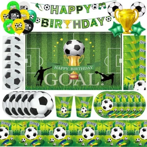 Football Birthday Decoration Boys Kids Plates Cups Napinks Tablecloth Balloon So - Picture 1 of 40