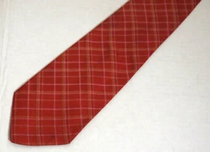 Escada Mens Necktie Tie Red Checkered 100% Silk 59" Italy - Picture 1 of 4