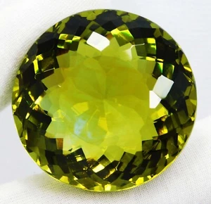 "142.80 Ct Natural Green Peridot Round Cut – Certified Loose Gemstone" - Picture 1 of 6