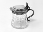 ASPREY London Sterling Silver Cut Glass Mustard Pot Condiment Jar c. 1929