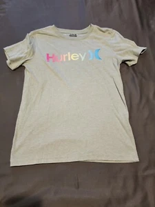 Hurley T-Shirt Youth Size Large Short Sleeve Graphic Logo Crewneck Lt Green - Picture 1 of 6