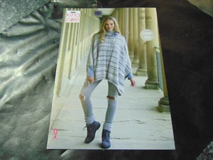 King Cole Aran Pattern 5271 Ladies Ponchos 32 - 48 ins 2 Designs - Picture 1 of 2